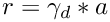 $r = \gamma_d * a$