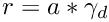 $r = a * \gamma_d$