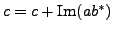 $ c = c + \mathop{\rm Im}(ab^*) $